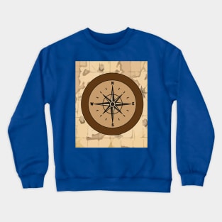 Old Retro Compass Signpost Viking Crewneck Sweatshirt